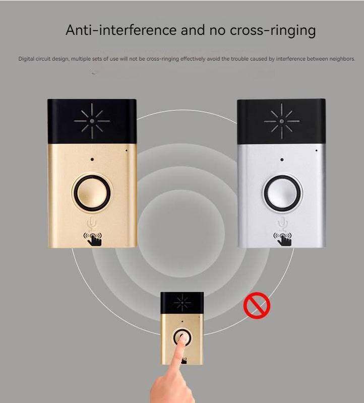 H6T Dingdong Talking Doorbell Long-distance Intercom Distress Device Wireless Home Call Reminder Applicable to All Doors One Drag One