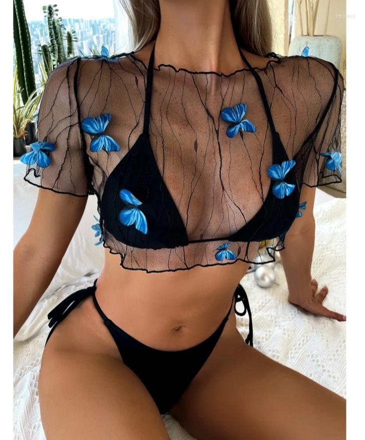 Women' Swimwear Bikini 2023 Woman Solid Swimsuit Split Three-piece Butterfly Mesh Women Set Summer Beach Wear Brazilian, Black
Women' Swimwear Bikini 2023 Woman Solid Swimsuit Split Three-piece Butterfly Mesh Women Set Summer Beach Wear Brazilian, Black