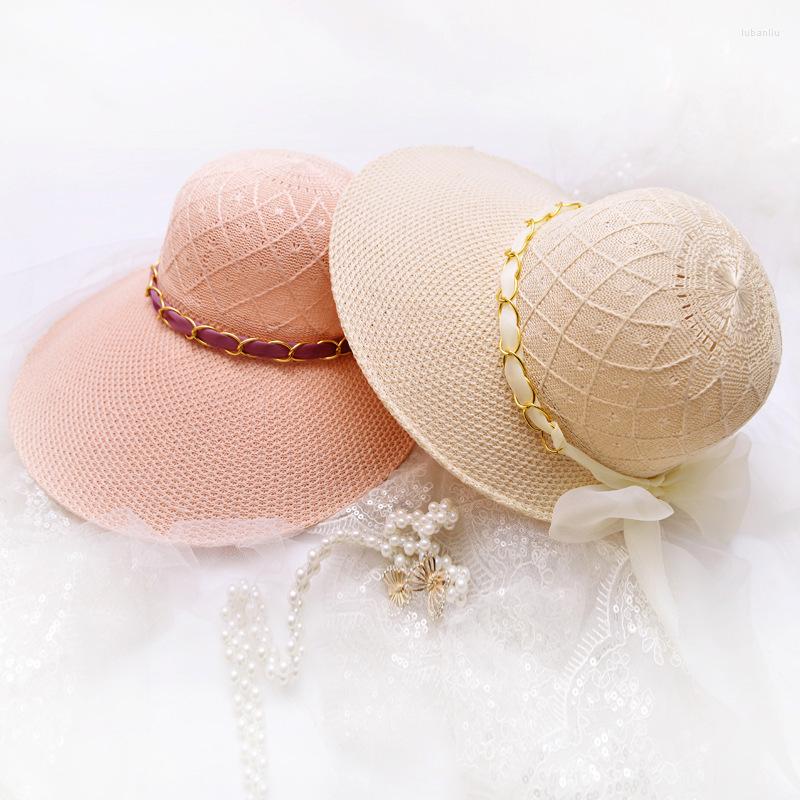 Wide Brim Hats Summer Women'S Outdoor Sunscreen Chain Gauze Ribbon Bow Large Beach Sunshade Hat, Chain apricot
Wide Brim Hats Summer Women'S Outdoor Sunscreen Chain Gauze Ribbon Bow Large Beach Sunshade Hat, Chain apricot
