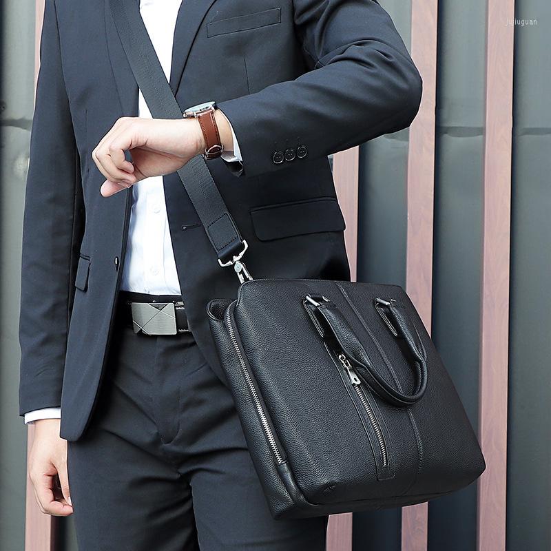 Briefcases -selling Leather Men's Handbag 14 Inch Computer Bag High-end Business Briefcase, Black
Briefcases -selling Leather Men's Handbag 14 Inch Computer Bag High-end Business Briefcase, Black