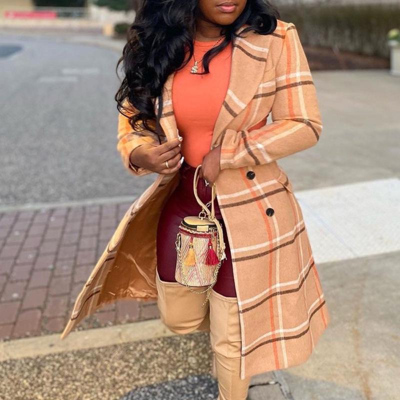Women' Wool & Blends Overcoat Lattice Hollow Out Thicken Warm Women Lapel Long Sleeve Double Breasted Autumn Winter Fashion Temperament Afr, Khaki
Women' Wool & Blends Overcoat Lattice Hollow Out Thicken Warm Women Lapel Long Sleeve Double Breasted Autumn Winter Fashion Temperament Afr, Khaki