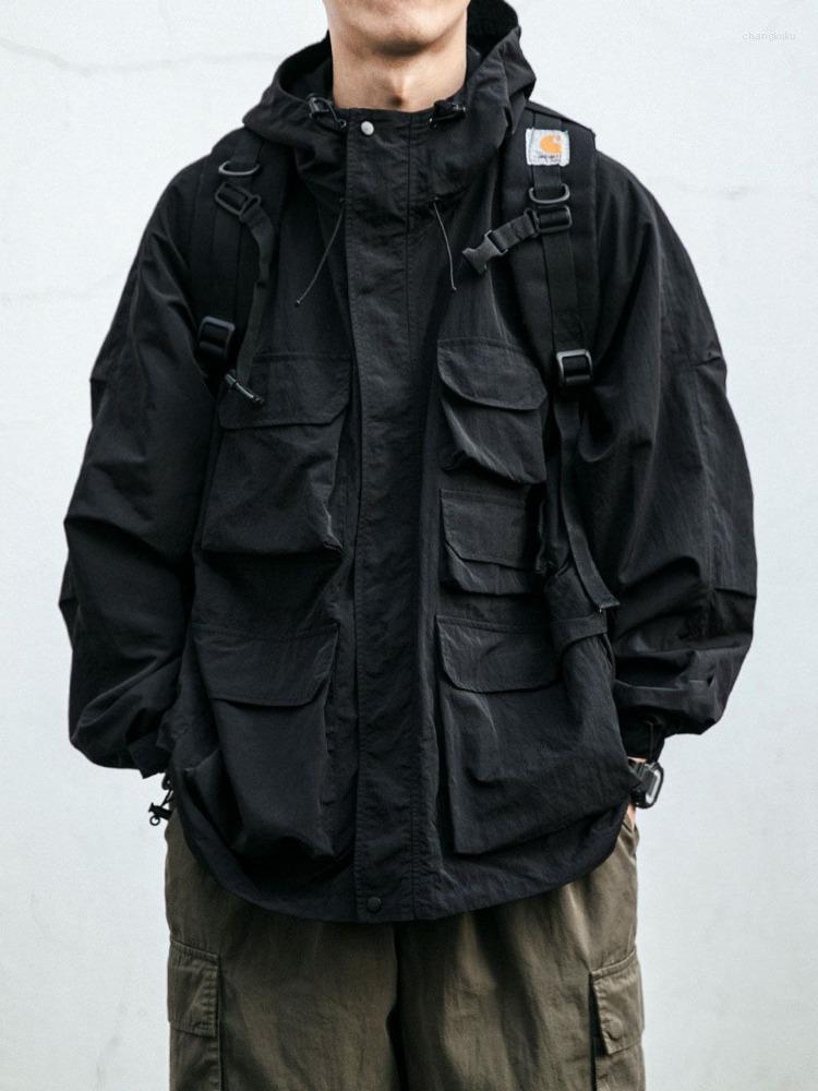 Men's Jackets Multi-pocket Streetwear Mountain Hoodie Jacket Men Clothing Japanese Harajuku Casual Cargo Fashion Black Coats Male 
Men's Jackets Multi-pocket Streetwear Mountain Hoodie Jacket Men Clothing Japanese Harajuku Casual Cargo Fashion Black Coats Male