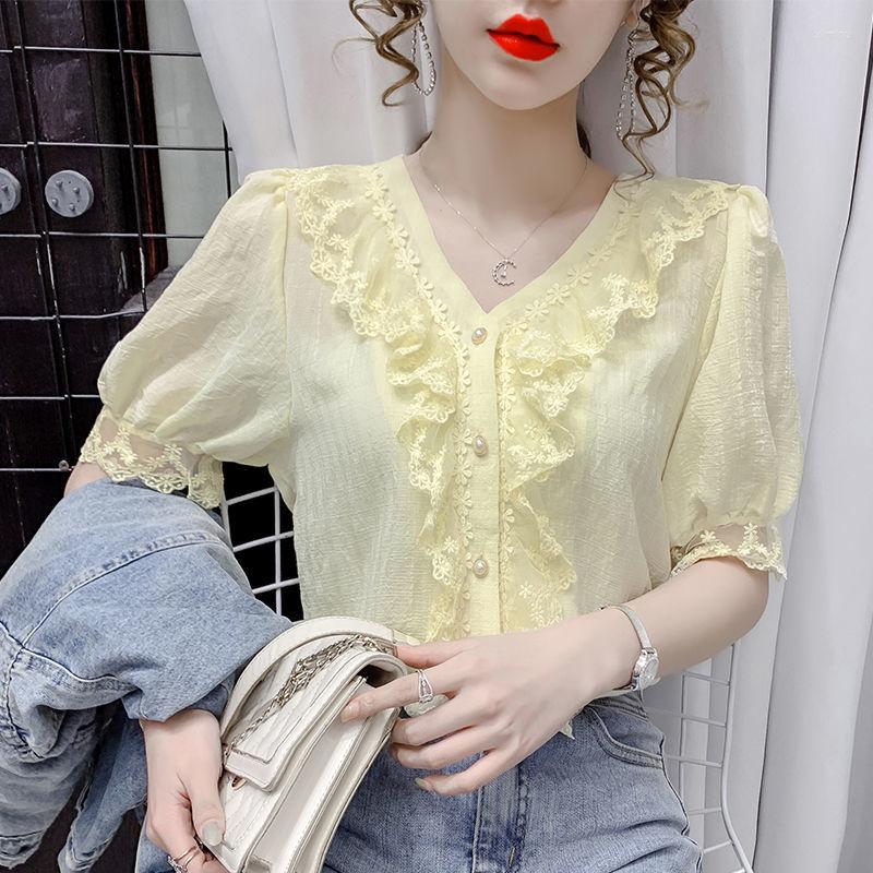 Women' Blouses Summer Lace Shirt Ladies 2023 Fashion Foreign Style V-neck Design Niche Short-sleeved Versatile Casual Top Women, White
Women' Blouses Summer Lace Shirt Ladies 2023 Fashion Foreign Style V-neck Design Niche Short-sleeved Versatile Casual Top Women, White