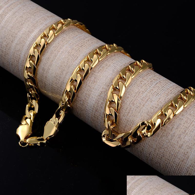 Chains Fashion Luxury Jewerly 18K Yellow Gold Cuban Chain 10Mm Width Necklace For Women And Men 60Cm 23.6Inch Drop Delivery Jewelry Dhqsh
Chains Fashion Luxury Jewerly 18K Yellow Gold Cuban Chain 10Mm Width Necklace For Women And Men 60Cm 23.6Inch Drop Delivery Jewelry Dhqsh