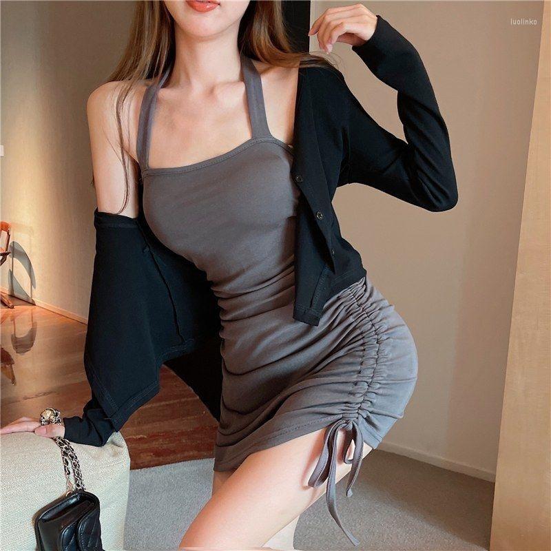 Casual Dresses Halter Sleeveless Suspender A-line Mini Bodycon Summer Net Red Drawstring Neck Sexy Thin Buttock Skinny Hip Wrap, Black
Casual Dresses Halter Sleeveless Suspender A-line Mini Bodycon Summer Net Red Drawstring Neck Sexy Thin Buttock Skinny Hip Wrap, Black