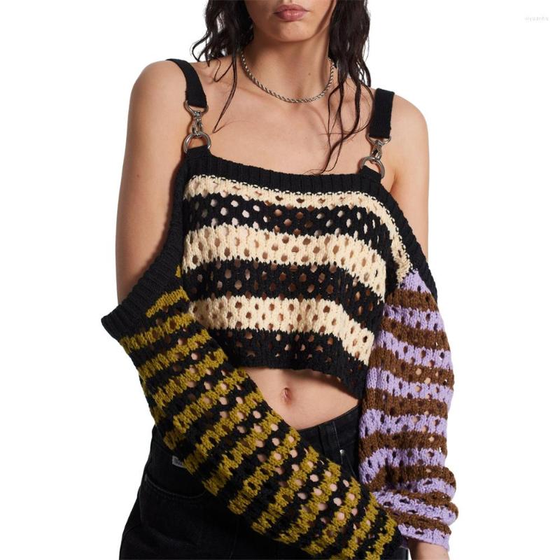 Women' Blouses Women Knit Shirts Long Sleeve Contrast Color Stripe Off Shoulder Tops Summer Exposed Navel Streetwear, As show
Women' Blouses Women Knit Shirts Long Sleeve Contrast Color Stripe Off Shoulder Tops Summer Exposed Navel Streetwear, As show