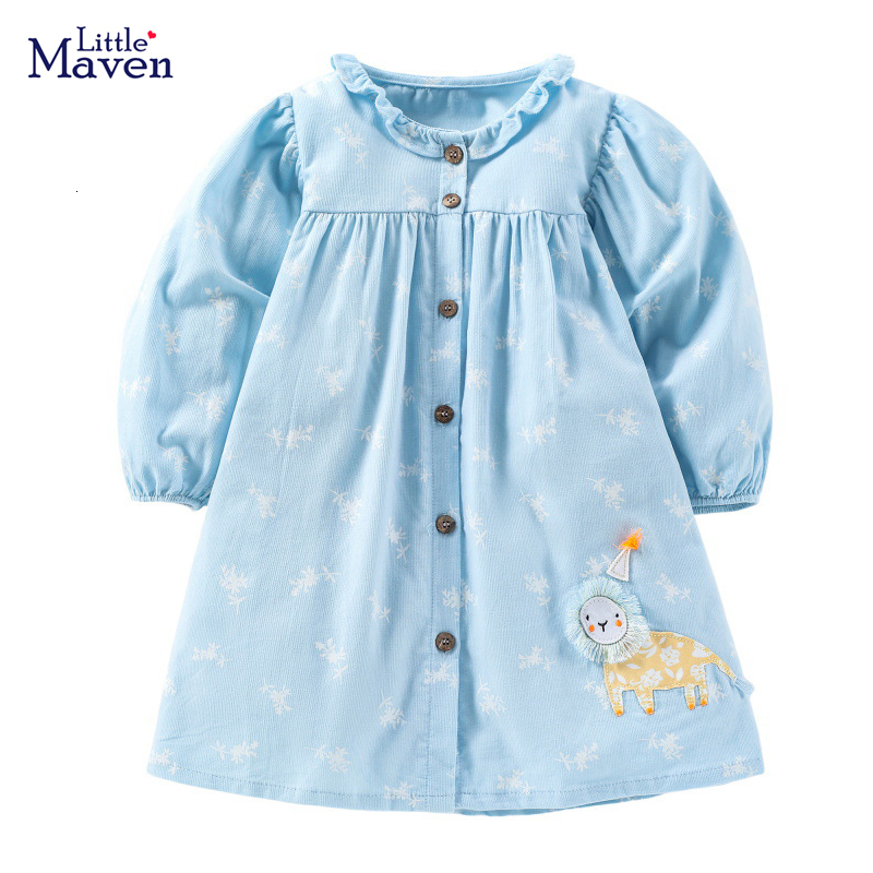 Girl's Dresses Little maven 2023 Girls Autumn Long Sleeve Animal Lion Appliques Children Party for Kids Corduroy Clothes 230413, Sky blue
Girl's Dresses Little maven 2023 Girls Autumn Long Sleeve Animal Lion Appliques Children Party for Kids Corduroy Clothes 230413, Sky blue