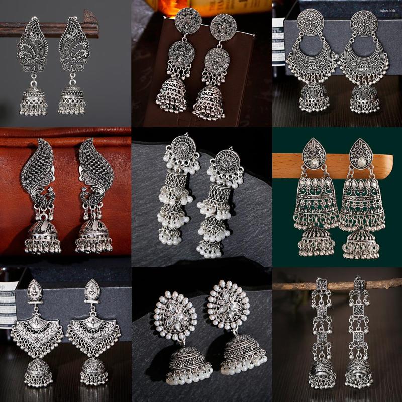 Dangle Earrings Retro Ethnic Silver Color Turkish Jhumka For Women Pendientes Pearl Tassel Classic Carved Jewelry
Dangle Earrings Retro Ethnic Silver Color Turkish Jhumka For Women Pendientes Pearl Tassel Classic Carved Jewelry