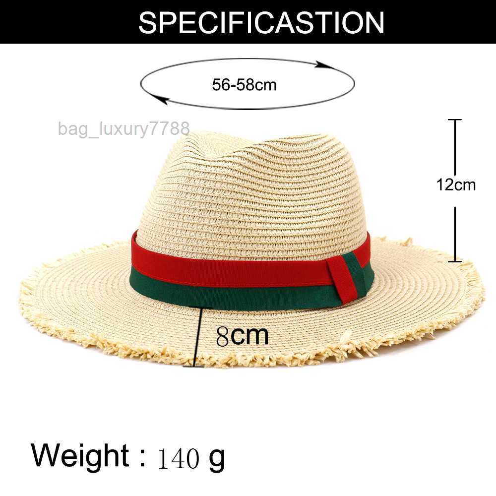 Fashion Fedora Straw Hat Outdoor Travel Vacation Sun Shade Panama Jazz Straw Beach Cap Men Women Sun Protection Big Brim Hat