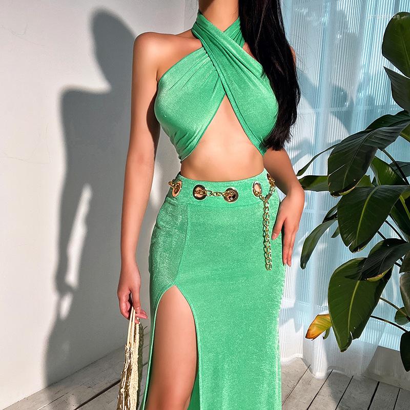 Casual Dresses Women Solid Halter Dresse Y2K Clothes Summer Shoulder Off Split Party Sexy Hollow Out Vestidos Ropa Mujer Robe Femme, Green
Casual Dresses Women Solid Halter Dresse Y2K Clothes Summer Shoulder Off Split Party Sexy Hollow Out Vestidos Ropa Mujer Robe Femme, Green