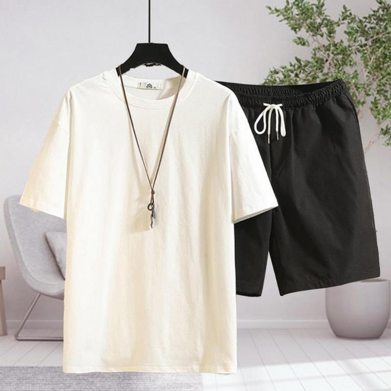 Men's Sleepwear Simple T-shirt Shorts Set Men Round Neck Drawstring Summer Sportswear For Training, Red
Men's Sleepwear Simple T-shirt Shorts Set Men Round Neck Drawstring Summer Sportswear For Training, Red