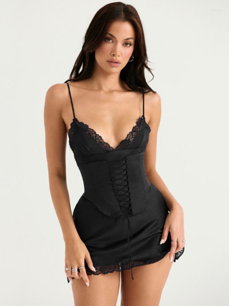 Casual Dresses UKCNSEP Black Sexy Lace Spaghetti Strap Mini Dress For Women Elegant V Neck Sleeveless Bodycon Corset Short Vestido
Casual Dresses UKCNSEP Black Sexy Lace Spaghetti Strap Mini Dress For Women Elegant V Neck Sleeveless Bodycon Corset Short Vestido