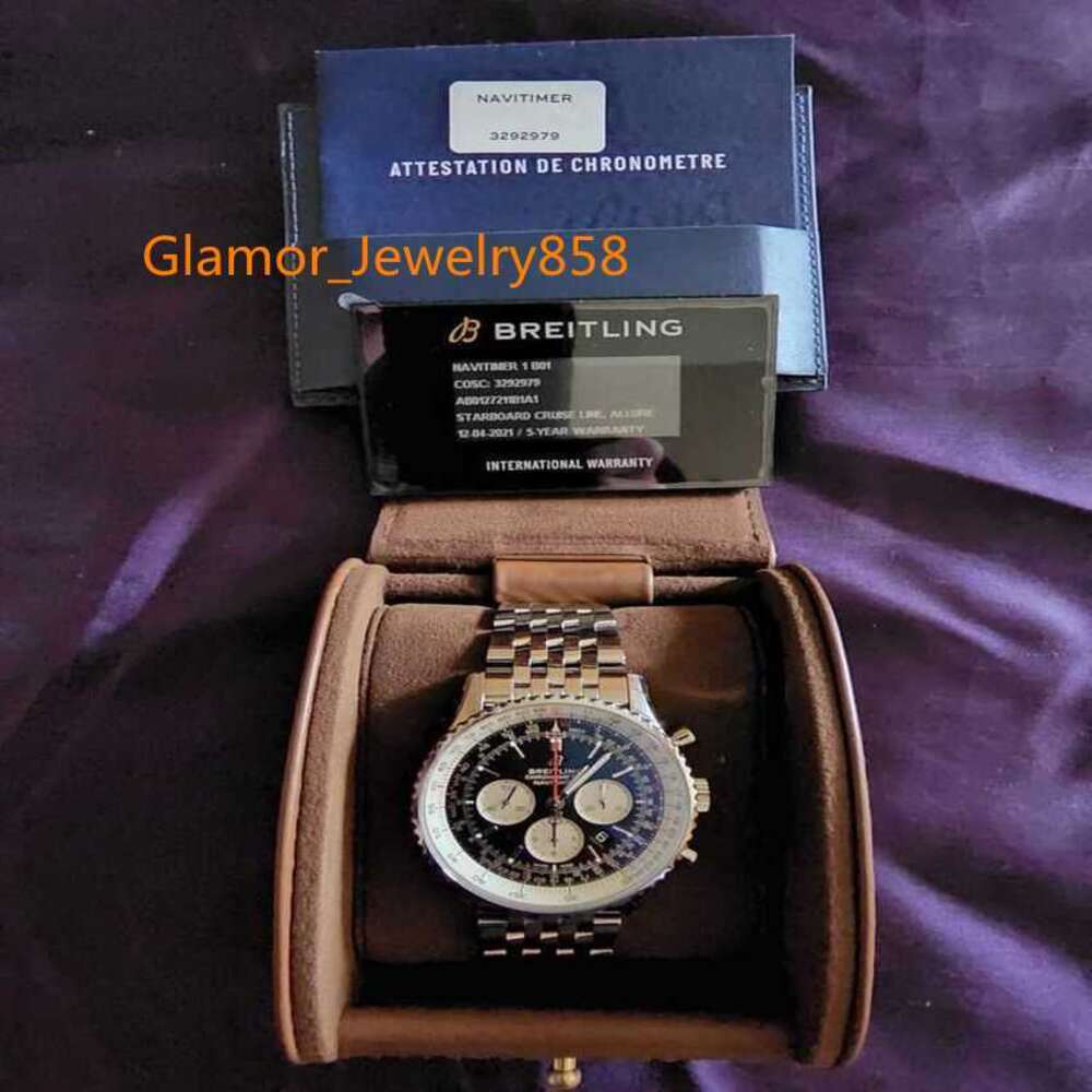 designer breit watches high quatliy 95TE montre prx tank uhr automatic phNew Navitimer Black Face in original box 1 reloj Exquisite watch box packaging
