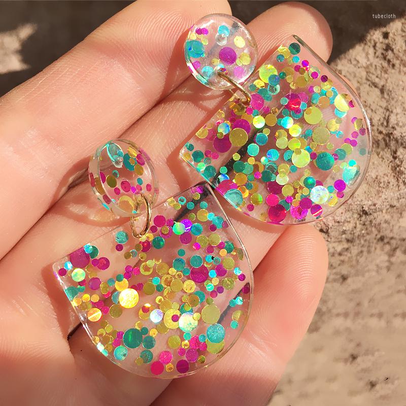 Dangle Earrings UJBOX In Glitter Party Jewelry Accessories Geometric Semicircle Acrylic Resin Colorful Sequin Drop For Women Girls
Dangle Earrings UJBOX In Glitter Party Jewelry Accessories Geometric Semicircle Acrylic Resin Colorful Sequin Drop For Women Girls