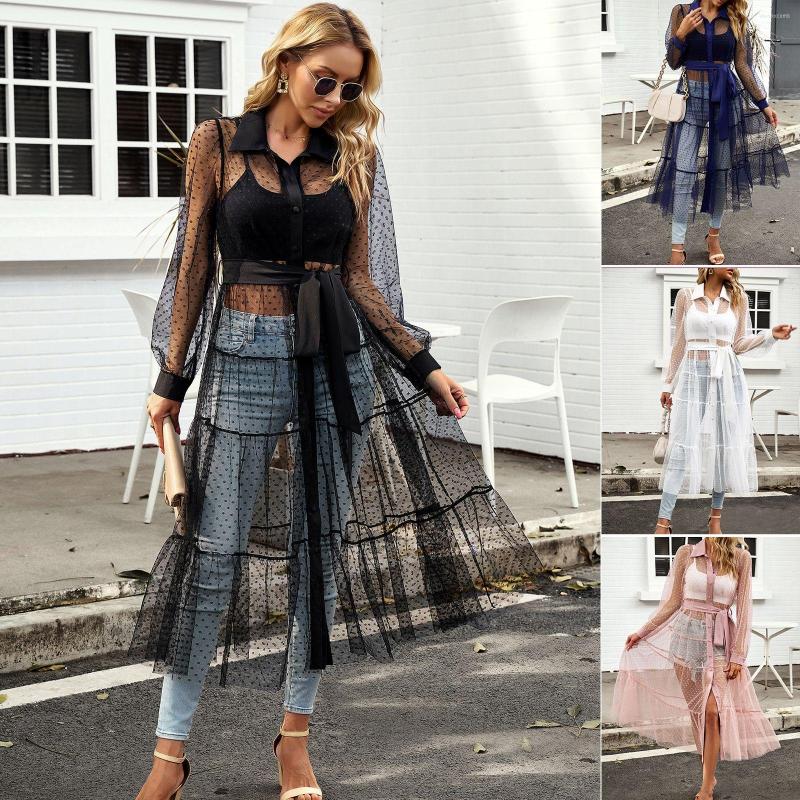 Casual Dresses 2023 Summer Women' Clothing Lapel Single Breasted Mesh See-through Long Sleeve Dotted Prints Cinched Patchwork Dress, Black
Casual Dresses 2023 Summer Women' Clothing Lapel Single Breasted Mesh See-through Long Sleeve Dotted Prints Cinched Patchwork Dress, Black