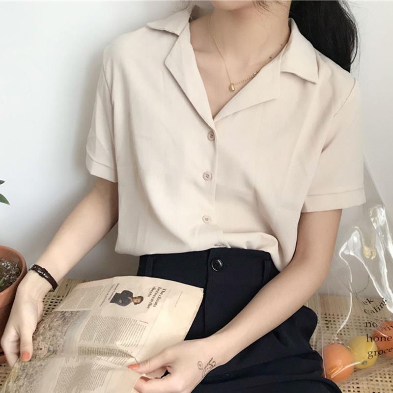 Women's Blouses & Shirts Chiffon Blouse For Women Summer Button Korean Style Fashion Woman 2023 Short Sleeve Office Lady Beige TopsWomen's, White
Women's Blouses & Shirts Chiffon Blouse For Women Summer Button Korean Style Fashion Woman 2023 Short Sleeve Office Lady Beige TopsWomen's, White