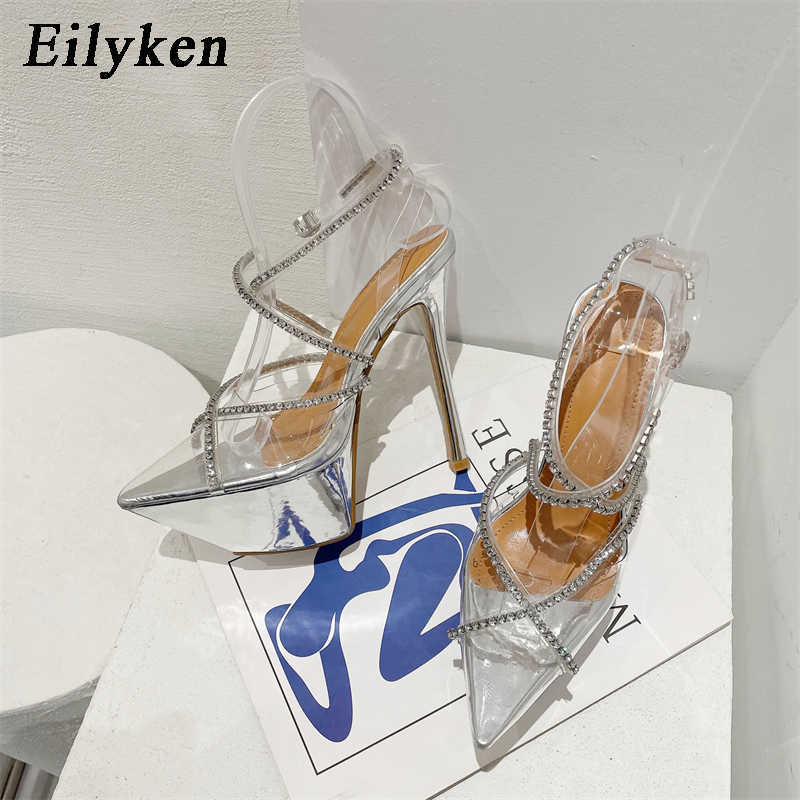 top Sexy Super High Heels Stiletto Platform Sandals Women Transparent Crystal Wedding Shoes Pointed Toe Ankle Strap Pumps 230306, Silver
top Sexy Super High Heels Stiletto Platform Sandals Women Transparent Crystal Wedding Shoes Pointed Toe Ankle Strap Pumps 230306, Silver