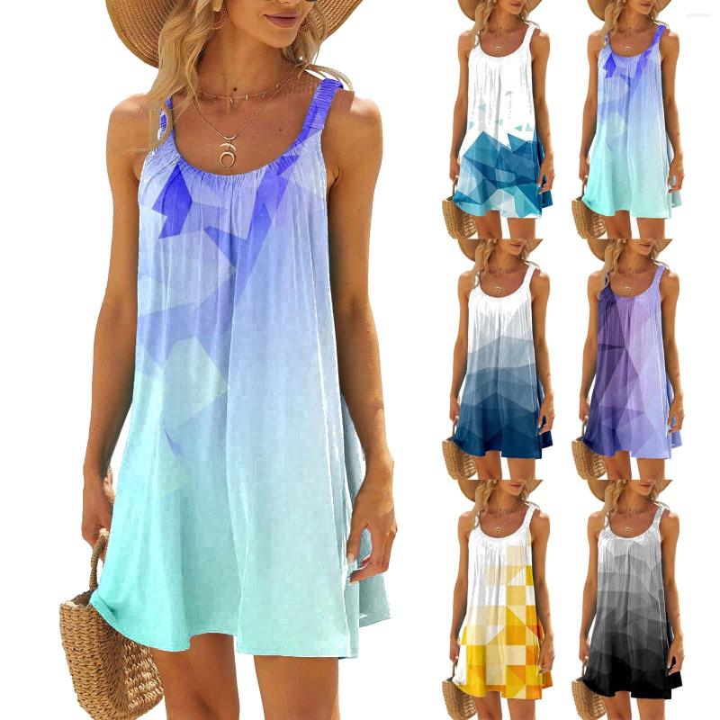 Casual Dresses Women Summer Fashion Beach Vacation Round Neck Sleeveless Colorful Geometric Print Dress, Black
Casual Dresses Women Summer Fashion Beach Vacation Round Neck Sleeveless Colorful Geometric Print Dress, Black