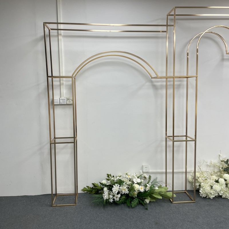 9PCS Wedding Decoration Metal Stand Props Hall Screen Background Frame Column Backdrop Arch Flower Rack Welcome Sign Graduation Scene Floral Wall Back