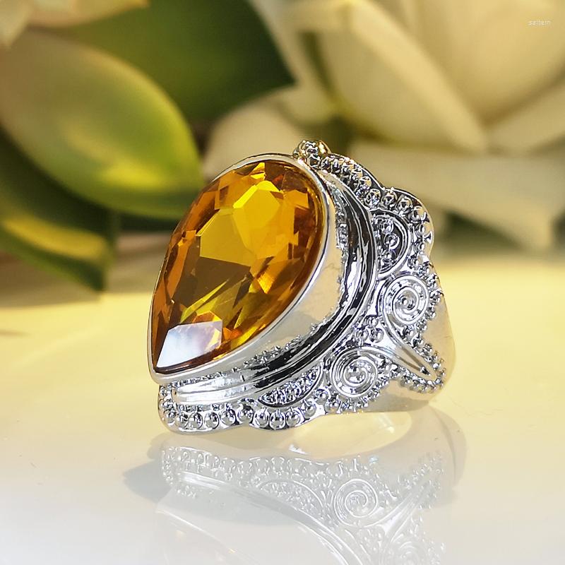 Cluster Rings Vintage Carved Gemstone Large For Women Silver Color Luxury Champagne Crystal Party Fashion Jewelry Accessories
Cluster Rings Vintage Carved Gemstone Large For Women Silver Color Luxury Champagne Crystal Party Fashion Jewelry Accessories