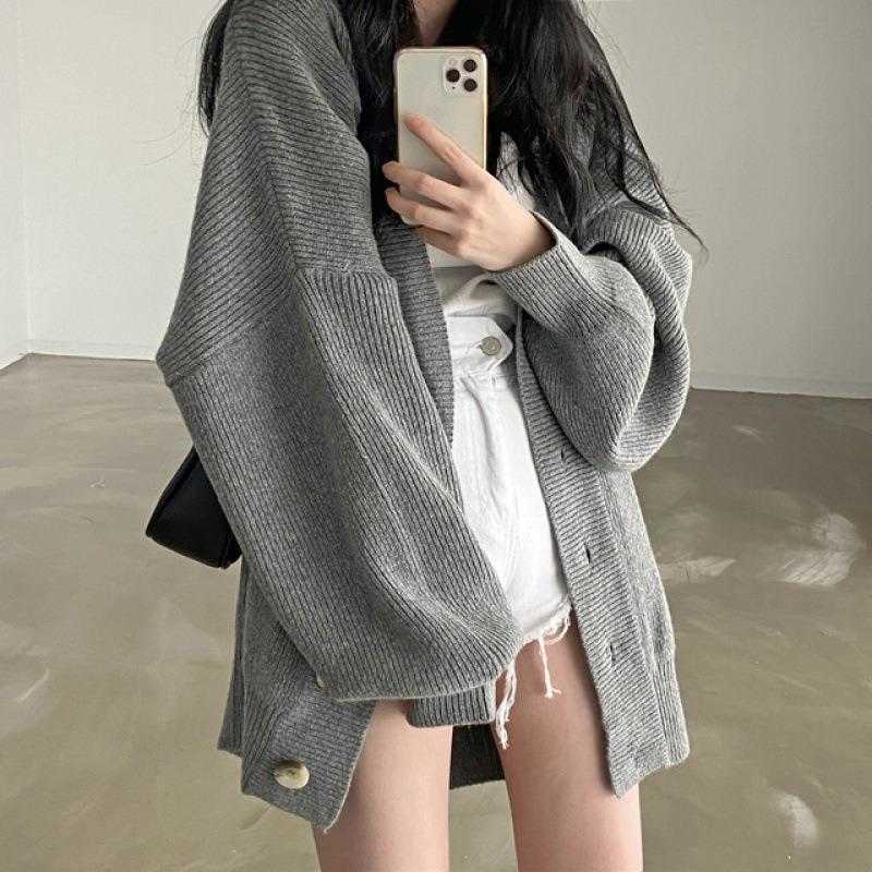 Womens Korean Style V Neck Large Sweater Coat Mid Length Autumn And Winter Idle, Brown2
Womens Korean Style V Neck Large Sweater Coat Mid Length Autumn And Winter Idle, Brown2