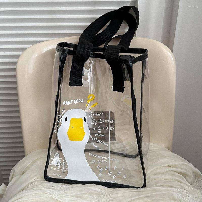 Evening Bags PVC Female Hand Bag Duck Printed Transparent Top-handle Large Capacity Casual Fashion Portable Waterproof For Beach Travel, White
Evening Bags PVC Female Hand Bag Duck Printed Transparent Top-handle Large Capacity Casual Fashion Portable Waterproof For Beach Travel, White