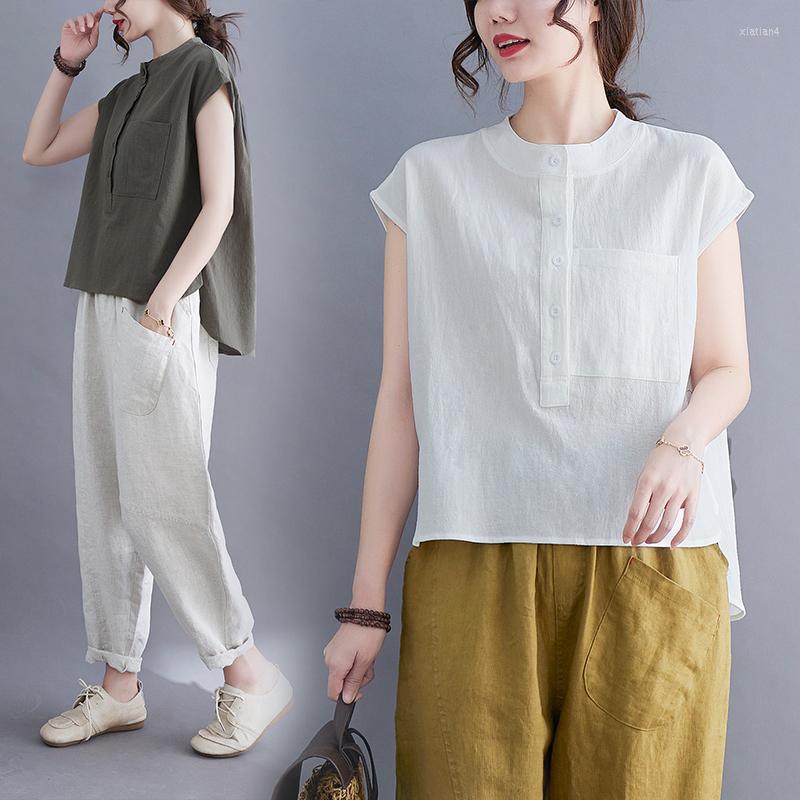 Women's Blouses Cotton Linen Blouse Women Summer Loose Irregular Shirt Sleeveless O-neck Tops Bluson Mujer De Moda 2023 Arrival, White
Women's Blouses Cotton Linen Blouse Women Summer Loose Irregular Shirt Sleeveless O-neck Tops Bluson Mujer De Moda 2023 Arrival, White
