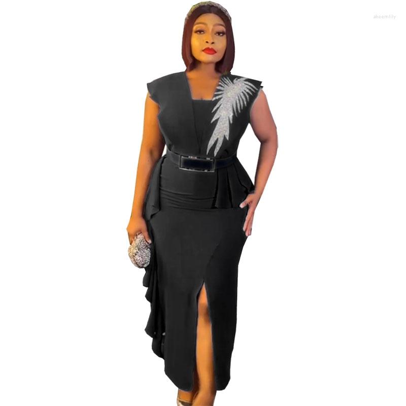 Ethnic Clothing African Dresses For Women 2023 Sexy Hip Wrap Slit Ruffles Peplum Pencil Party Long Dress Sparkly Crystal Tunic Evening Gowns
Ethnic Clothing African Dresses For Women 2023 Sexy Hip Wrap Slit Ruffles Peplum Pencil Party Long Dress Sparkly Crystal Tunic Evening Gowns