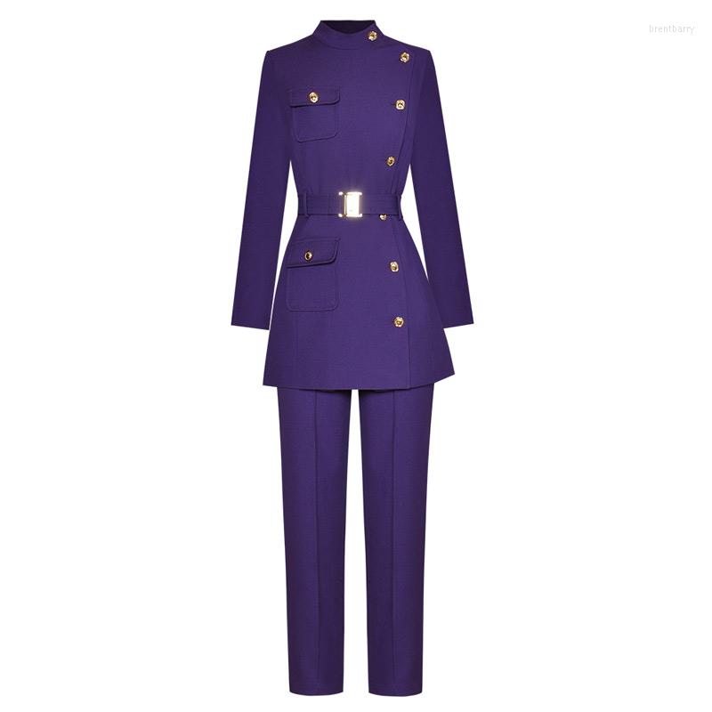 Women' Two Piece Pants 2023 Autumn Winter Women Clothes Pieces Suit Set Purple Office Wear Outfits Flap Pockets Jacket Straight Trousers
Women' Two Piece Pants 2023 Autumn Winter Women Clothes Pieces Suit Set Purple Office Wear Outfits Flap Pockets Jacket Straight Trousers