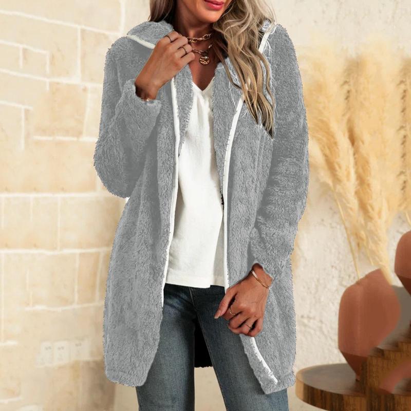 Women' Jackets Lightweight Jacket Women Winter Fleece Cardigan Fashion Warm Long Sleeved Casual Solid Coat, Khaki
Women' Jackets Lightweight Jacket Women Winter Fleece Cardigan Fashion Warm Long Sleeved Casual Solid Coat, Khaki