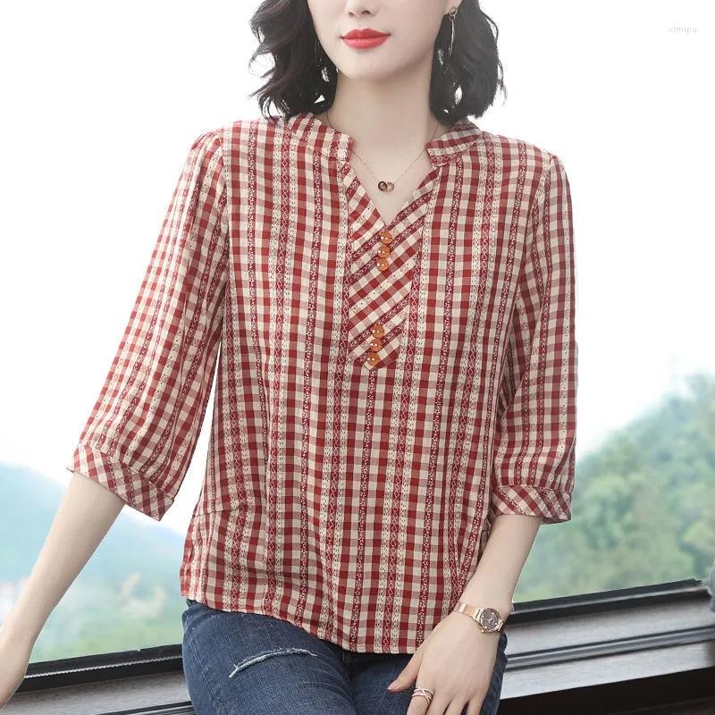 Women's Blouses Business Plaid Print Blouse Fashion Women Back Buttons Stand Collar Shirt Casual Short Sleeve Ladies Top Office Blusas, Black
Women's Blouses Business Plaid Print Blouse Fashion Women Back Buttons Stand Collar Shirt Casual Short Sleeve Ladies Top Office Blusas, Black