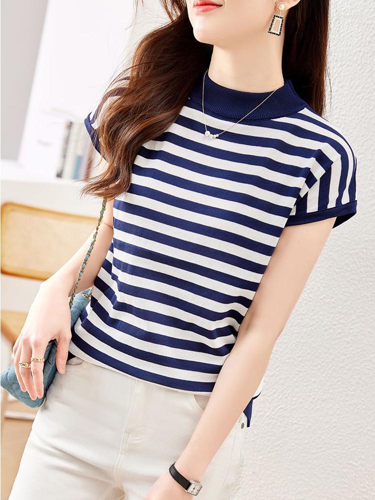 Women' T Shirts Striped Shirt Women Short Sleeve Top Spring Summer Korean Vintage Streetwear Pullovers Knitwears Half Turtleneck Thin, Black
Women' T Shirts Striped Shirt Women Short Sleeve Top Spring Summer Korean Vintage Streetwear Pullovers Knitwears Half Turtleneck Thin, Black