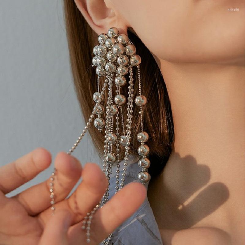 Stud Earrings 2023 Exaggerated Silver Color Metallic Ball Tassel Long For Women Girls Unique Chic Design Personality Jewelry
Stud Earrings 2023 Exaggerated Silver Color Metallic Ball Tassel Long For Women Girls Unique Chic Design Personality Jewelry
