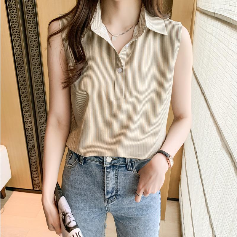 Women' Blouses Chikichi Striped Shirt Female 2023 Summer Vest Women' Elegant Outer Wear Sleeveless Chiffon Tops Mujer, Khaki
Women' Blouses Chikichi Striped Shirt Female 2023 Summer Vest Women' Elegant Outer Wear Sleeveless Chiffon Tops Mujer, Khaki