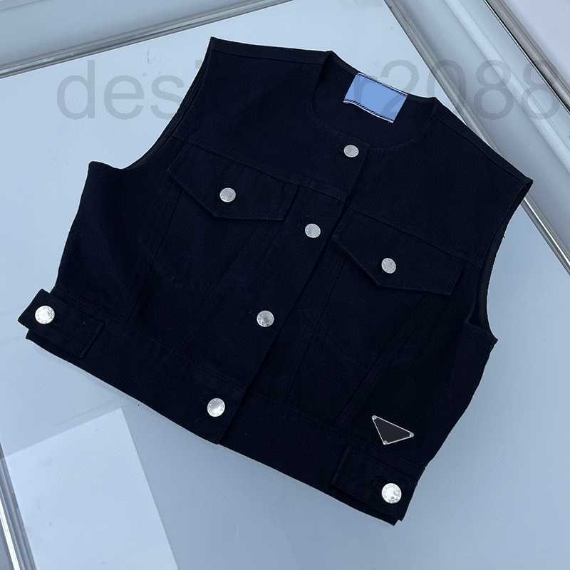 Women' T-Shirt Designer Retro Women Denim T Black Botton Coat Summer Sleeveless Jacket Female Brand Tops ZM7K
Women' T-Shirt Designer Retro Women Denim T Black Botton Coat Summer Sleeveless Jacket Female Brand Tops ZM7K