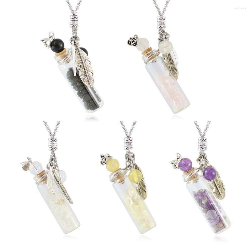 Chains Keepsake Jewellery Lucky Charms Reiki Healing Stone Wishing Bottle Necklace Natural Crystal Perfume Vial Pendant
Chains Keepsake Jewellery Lucky Charms Reiki Healing Stone Wishing Bottle Necklace Natural Crystal Perfume Vial Pendant