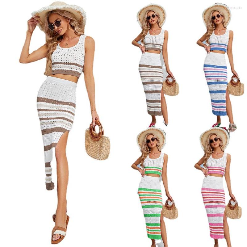 Casual Dresses Vest And Long Skirts Set Women Summer Square Collar Striped Hook Flower Hollow Slit Knitted Clothing Two Piece Bag Hip, Khaki
Casual Dresses Vest And Long Skirts Set Women Summer Square Collar Striped Hook Flower Hollow Slit Knitted Clothing Two Piece Bag Hip, Khaki