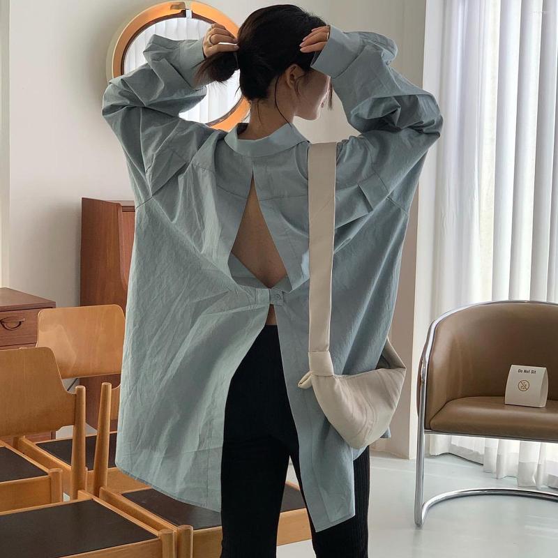 Women's T Shirts Niche Lapel Hollowed Out Backless Design Single Breasted Loose Slit Long-sleeved Shirt Women, Beige
Women's T Shirts Niche Lapel Hollowed Out Backless Design Single Breasted Loose Slit Long-sleeved Shirt Women, Beige