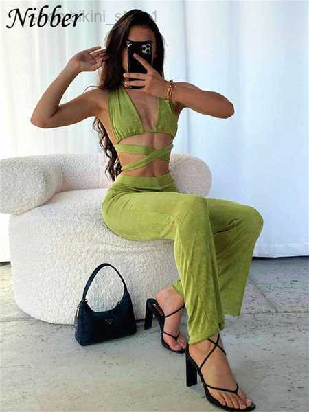 Women's Two Piece Pants Nibber Summer Sexy Sets Women Buckle Crisscross Cleavage Topvintage Flare Corset High Waist Club Streetwear 220624 1 0FL7, Green
Women's Two Piece Pants Nibber Summer Sexy Sets Women Buckle Crisscross Cleavage Topvintage Flare Corset High Waist Club Streetwear 220624 1 0FL7, Green