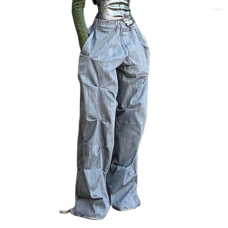 Women' Pants Irregular Loose Zipper High Waist Pleated Wide Leg Jeans Thin Casual Street Long, Gray
Women' Pants Irregular Loose Zipper High Waist Pleated Wide Leg Jeans Thin Casual Street Long, Gray