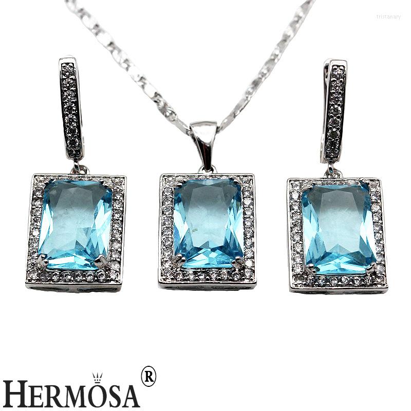 Necklace Earrings Set Hermosa Mystic Sky BlueTopaz Silver Color Pendant Fashion Women Party Gift Prom, Picture shown
Necklace Earrings Set Hermosa Mystic Sky BlueTopaz Silver Color Pendant Fashion Women Party Gift Prom, Picture shown
