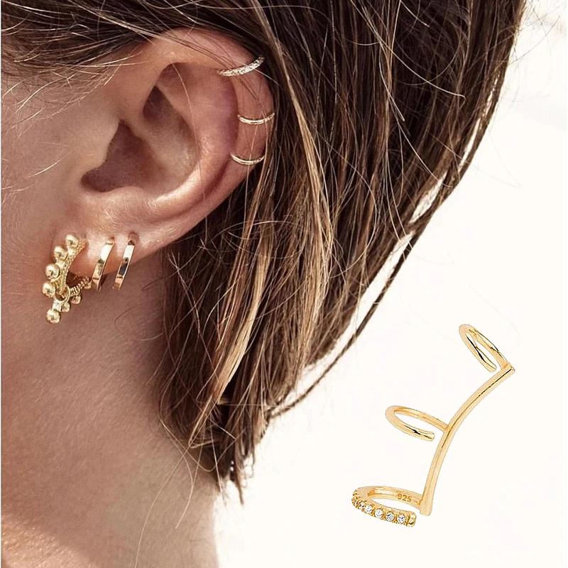 Backs Earrings Aide INS Minimalist Three Layer Line Ear Cuff No Piercing Zircon Cartilage Clip Women Punk Jewelry Pendientes Plata 925
Backs Earrings Aide INS Minimalist Three Layer Line Ear Cuff No Piercing Zircon Cartilage Clip Women Punk Jewelry Pendientes Plata 925