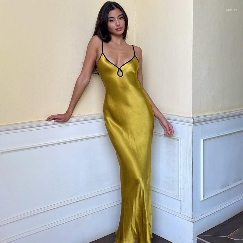 Casual Dresses Sexy Solid Satin Backless Bodycon Slip Maxi Dress For Women Party Evening Prom Holiday Birthday Long 2023 Summer QY1006, Green
Casual Dresses Sexy Solid Satin Backless Bodycon Slip Maxi Dress For Women Party Evening Prom Holiday Birthday Long 2023 Summer QY1006, Green
