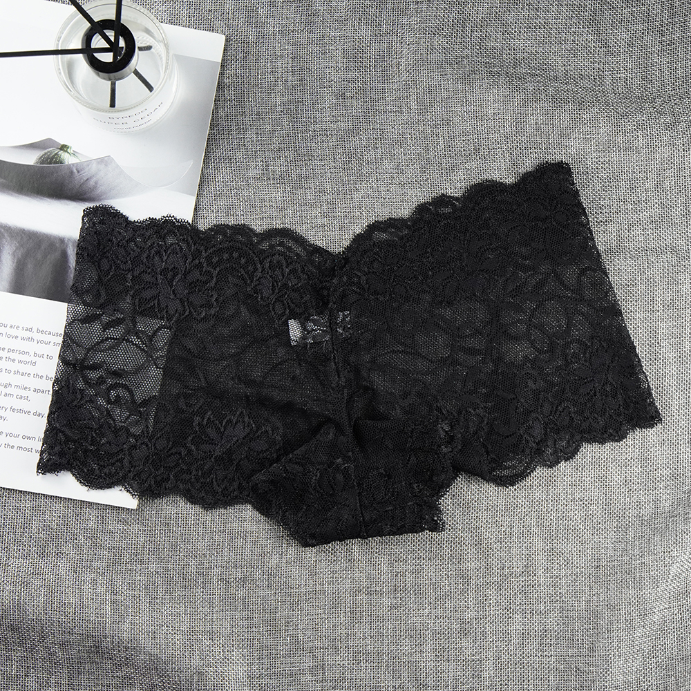 Women's Panties 6 Pieces Ladies Lace Panties Sexy Underwear Women Boyshort Thin Underpants Boxer See Through Femme Plus Size 230414