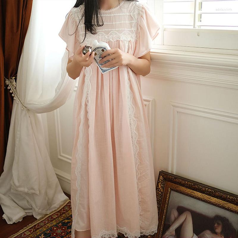 Women' Sleepwear Princess Vintage Lace Nightgowns Summer Short Ruffles Sleeve Cotton Nightdress Women Sweet Long Mid-Calf Loose Nightie, Blue
Women' Sleepwear Princess Vintage Lace Nightgowns Summer Short Ruffles Sleeve Cotton Nightdress Women Sweet Long Mid-Calf Loose Nightie, Blue