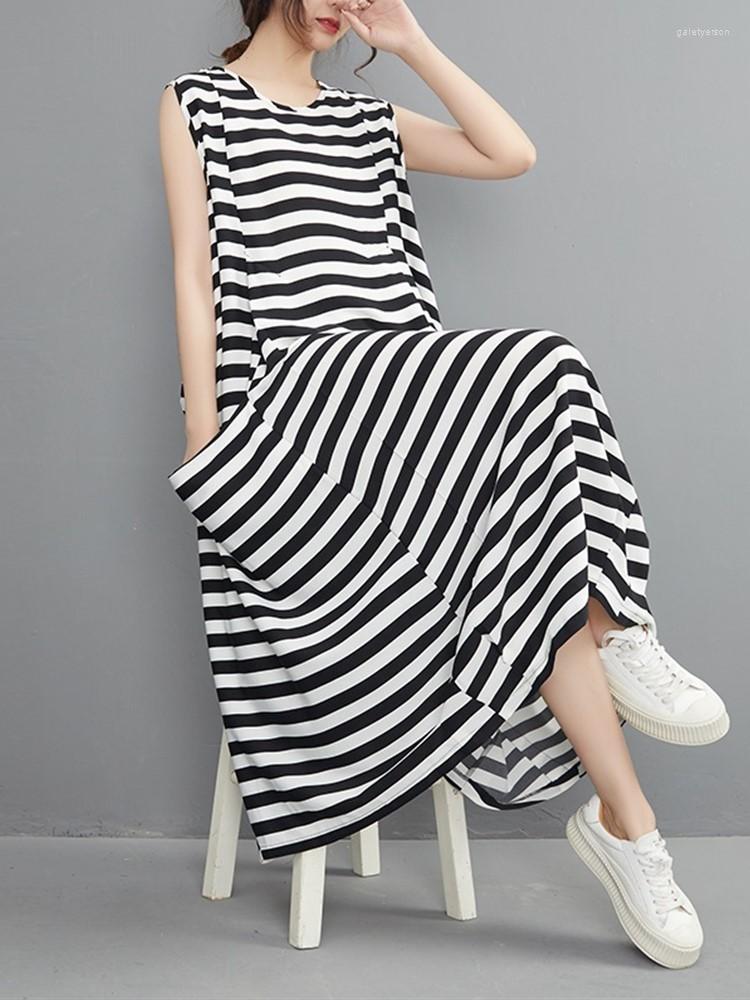 Casual Dresses Korean Sleeveless Vintage Striped Shirt For Women Loose Long Summer Elegant Clothing 2023, Picture shown
Casual Dresses Korean Sleeveless Vintage Striped Shirt For Women Loose Long Summer Elegant Clothing 2023, Picture shown