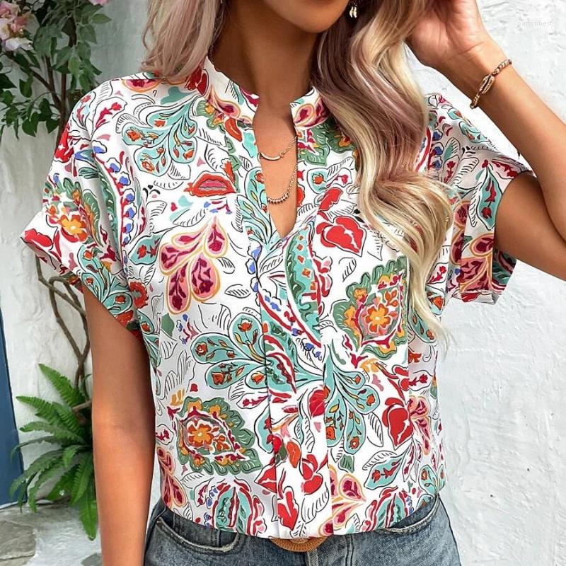 Women' Blouses Fashion Floral Print V-neck Women Shirt 2023 Summer Short Sleeve Loose Tops Vintage Pullover Blouse Casual Female Clothing, Pink
Women' Blouses Fashion Floral Print V-neck Women Shirt 2023 Summer Short Sleeve Loose Tops Vintage Pullover Blouse Casual Female Clothing, Pink