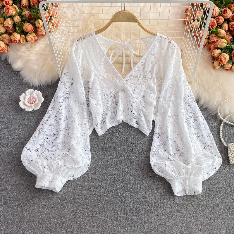 Women's Blouses Korean Fashion Spring Casual Blosues For Women Elegant Hook Flower Hollow V-neck Lantern Long Sleeve Femme Shirts Tops, Brown
Women's Blouses Korean Fashion Spring Casual Blosues For Women Elegant Hook Flower Hollow V-neck Lantern Long Sleeve Femme Shirts Tops, Brown
