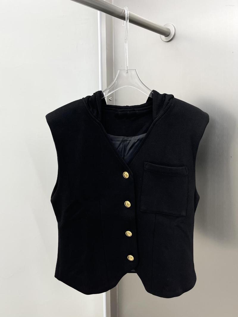 Women's Vests 2023 Women Fashion High Quality Long Sleeve Gold Buckle Hooded Sweater Vest 0210
Women's Vests 2023 Women Fashion High Quality Long Sleeve Gold Buckle Hooded Sweater Vest 0210