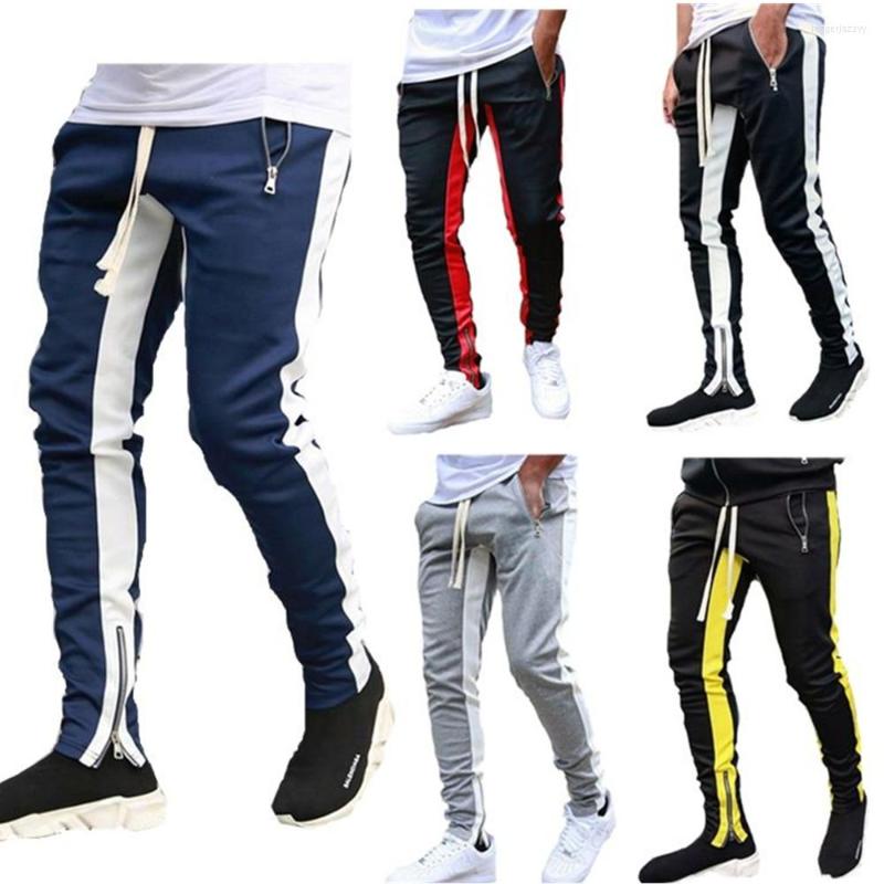 Men's Pants Asian Size Long Leg Zipper Men's Casual Sports Running Double Pocket Jogging